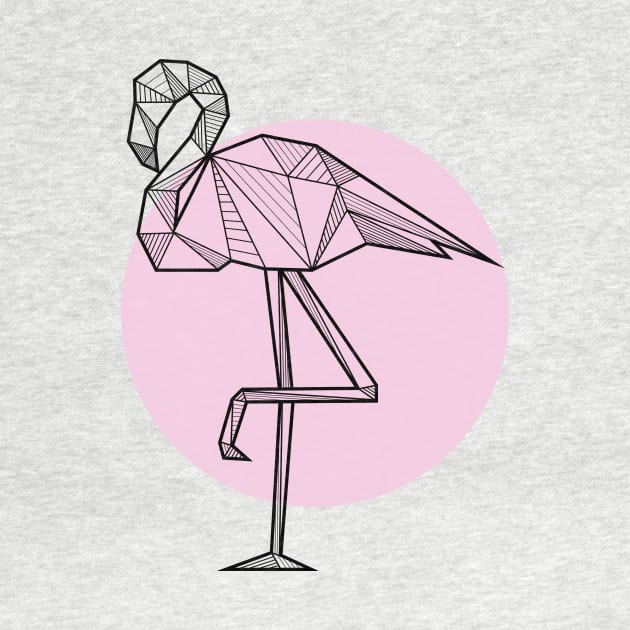 Flamingo - Geometric Animals by alcateiaart